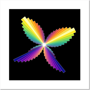 Rainbow Butterfly | Flying Wings Bar Charts Black Posters and Art